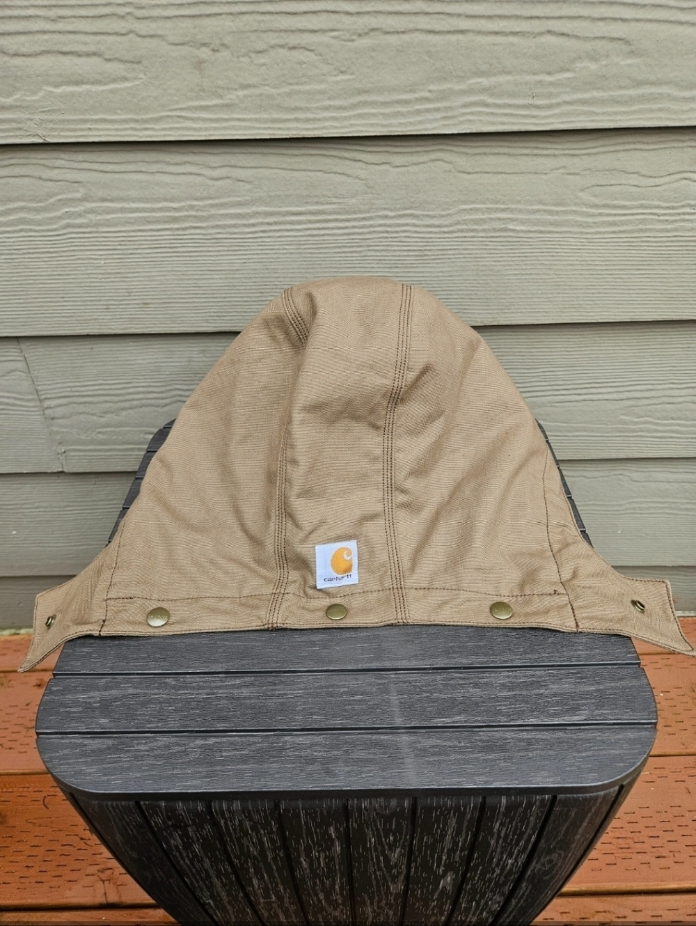 Carhartt Detachable Snap On Hood Replacement Lined Brown Hood Only EUC